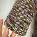 Chico's Purple Green Tweed Plaid Blazer Jacket Womens L Preppy Longline Fall Photo 1