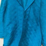 Chico's Vibrant Teal Blue Textured Jacket Blazer Tunic Sz 2 -L 12 Photo 5