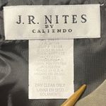 J.R. Nites Womens Olive Satin Shimmer Embroidered Goth Glam Evening Top Size 12 Green Photo 4