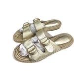 Joie  Cagney Leather Espadrille Gold Slide Sandals New! Photo 6