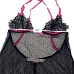 Victoria's Secret VICTORIA’S SECRET Sheer Black stretch lace chemise Pink trim Chemise Size XS Photo 4