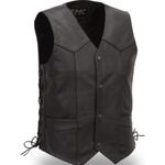 FMC Mens Carbine Traditional Leather Vest Size 48 Black Photo 1