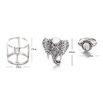 Boutique Vintage Style Elephant 3 Piece Ring Set Adjustable BN2 Photo 3