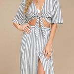 NWOT Plein de Vie Grey Striped Two Photo 0