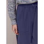 Whistles Pants US 2 Navy Blue Cropped Lantern Drawstring Trouser Pockets Relaxed Photo 2