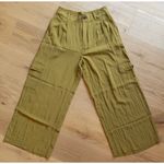 Madewell  Harlow High Rise Wide Leg Cargo Pants Olive Green Taffeta Size 4 Photo 1