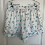 NEW Arula Satin Floral Pajama Shorts Plus Size 0X / X (XL) NWT Blue Photo 9