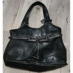 The Sak  Pebbled Leather Contrast Stitch Gingham Lining Shoulder‎ Handbag Black Photo 0
