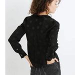 Madewell Jacquard Dot Pajama Top Small Women’s Black MA852 Photo 5