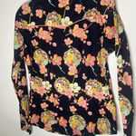 Gap women’s vintage Navy Floral print Shirt 100% cotton size Small Photo 9