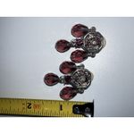 Givenchy Vintage  Signed  Clip Earrings Silver  Tone Amethyst Purple Dangle Photo 4