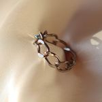 Boutique Dainty Silver Chain Ring Size 7 Photo 0