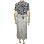 ALLSAINTS Honor Denim Frayed Maxi Skirt, Snow Grey, 12 (US) Photo 9