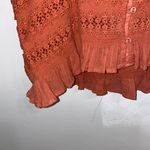 Anthropologie NWT $80 Forever That Girl Coral Ruffled Button Front Lace Cami XL Photo 9