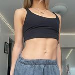 Cotton On black round neck crop bra top fitted tank Photo 1