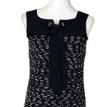 St. John Women’s Dress Shift Tweed Silk Ribbon Tie Sleeveless Black White Size 4 Photo 9