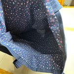 Blue Ditzy Floral Quilted Cotton Denim Tote Bag Prairie Country Farmhouse School Photo 4