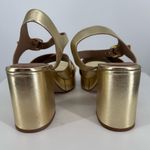 Seychelles Blessings Metallic Gold Heeled Platform Sandals size 9.5 Ankle Strap Photo 4
