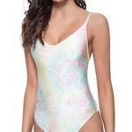 PQ Swim Anthropologie Utopia Aphrodite Tie Dye One Piece Swimsuit L Pink Size L Photo 0