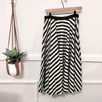 Ralph Lauren  Cotton Silk Blend Black Ivory Stripe Midi Skirt Size 6 Vintage Old Photo 4