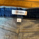 Zenana Mid Rise Raw Frayed Hem Denim Shorts Size Large Photo 4