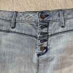 Bebe Women's Light Wash Denim Pencil Skirt with Side Zippers Size 26 Photo 2