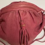 Vintage Valley Girl Pink Leather Clam Shell Crossbdy Bag A27 Photo 3