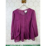 HD in Paris by Anthropologie Pleated Burgundy Thistleberry Blouse - Size - 10P Photo 5