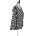 Madewell Navy Cream Striped Long Sleeve Boat Neck Cotton Tee XS Casual Coastal Photo 1