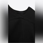 ZARA  New Black Long Round Neck Draped Short Sleeves Dress with Slit Size L Photo 7