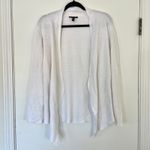 Eileen Fisher  Organic Linen Open Front Cardigan Sweater White Size Small‎ P Photo 7