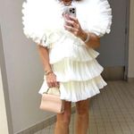 ACLER Spenmoss Pleated Ruffle Minidress in Ivory Size US 4 White Photo 0