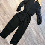 Vintage‎ 1980’s black metallic puff sleeve jumpsuit Size 8 Photo 7