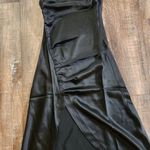 Retrofête Retrofete Sab Dress Black Maxi Halter Satin Size XXS NWT Sleeveless Slit Photo 5