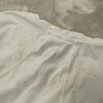 Lululemon  White Cropped T Shirt Short Sleeve Women's 12 Speckled Boxy Oversized Photo 2