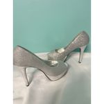 Silver Glitter Heels Size 7.5 Platform, Formal, Evening Wear‎ Photo 4