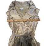 Willow Glenn New York Champagne Metallic Wrap Dress Formal Cocktail Sz 14 lined Gold Photo 8