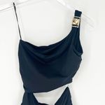 ZARA NWT Asymmetrical Cut Out Bathing Suit S Black Photo 4