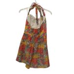 Guess Floral Halter Top Mini Dress Womens Size 4 Bustier Smocked Lined Y2K Pink Photo 3