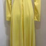 Vintage 1970s Victorian Edwardian Revival Yellow Lace Neck Maxi Dress Costume XS Photo 10
