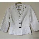 Maggy London White Blazer Jacket 3/4 Sleeves Cotton blend Size 6 Photo 0