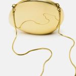 ZARA clutch box bag purse golden on chain Photo 0