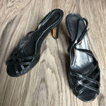 Lulu Guinness Heels sandals leather strappy Black Womens Size 6.5‎ Photo 0