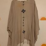 Aztec Pattern Shoulder Coverup Tan Size M Photo 4