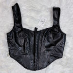 Windsor Black Leather Corset Top Photo 0