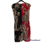 Yoana Baraschi  BALINESE PAISLEY PINK BLACK GOLD SLEEVELESS PRINT FAUX WRAP DRESS Photo 3
