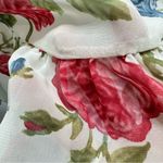 Peach Love California Sheer Floral Ruffle Hem Long Sleeve Tie Front Shrug Small Photo 10