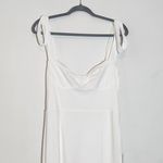 Lulus White Tie-Strap Wedding Dress with Train NWT Size Small Photo 4