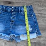 Nature Denim Distressed button fly High waist Natural Denim blue Jean Shorts size medium Photo 4