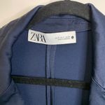 ZARA  Blue Satin Long Line Blazer Sz Small Photo 2